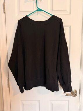 aerie Black Tie-Back Pullover Sweatshirt